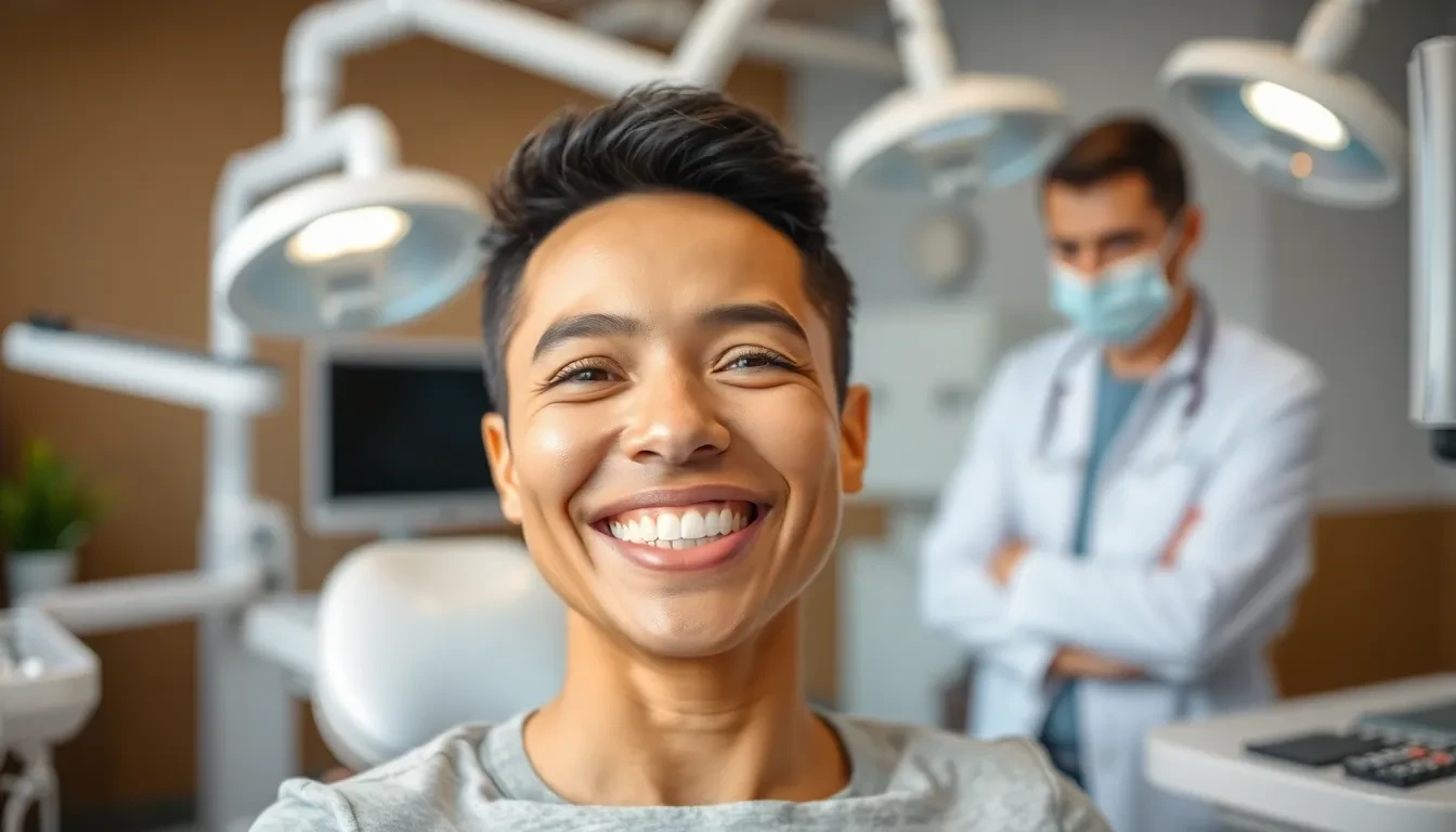 Zufriedener Patient nach einer schmerzfreien Zahnbehandlung