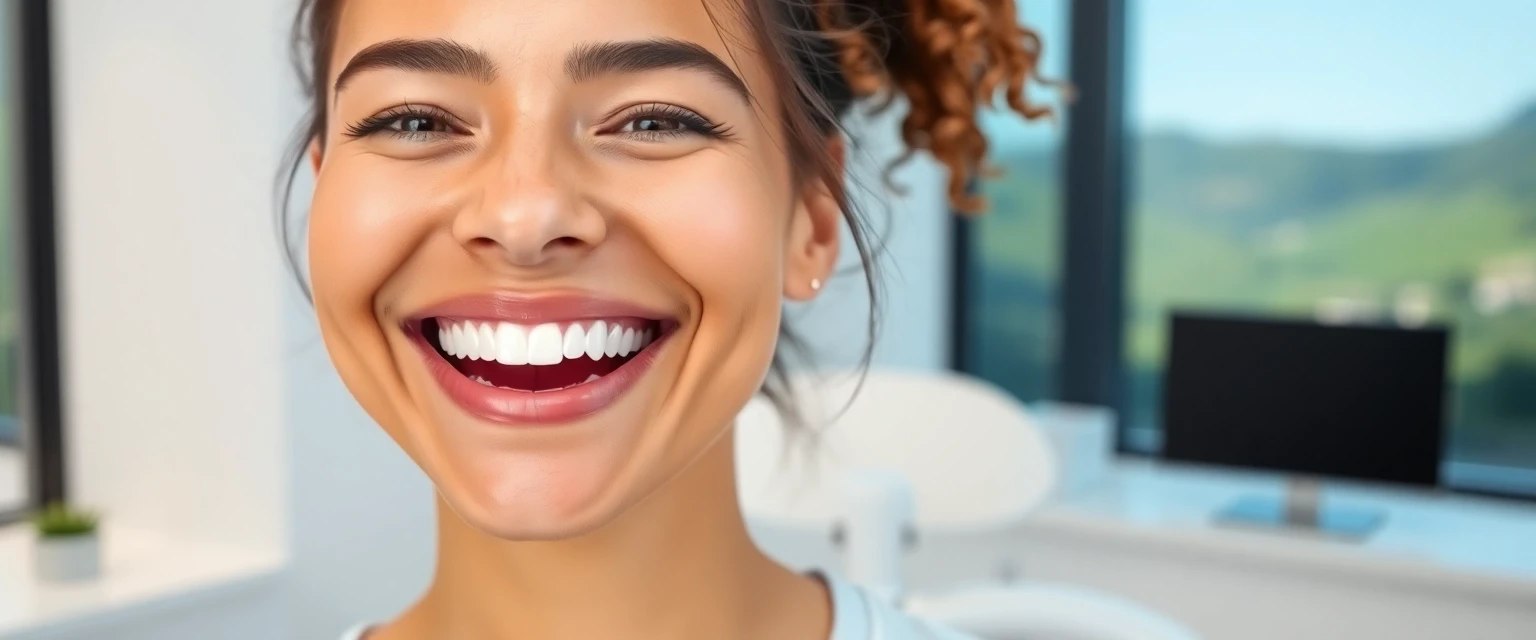 Strahlendes Lächeln nach professioneller Zahnreinigung in Hägendorf