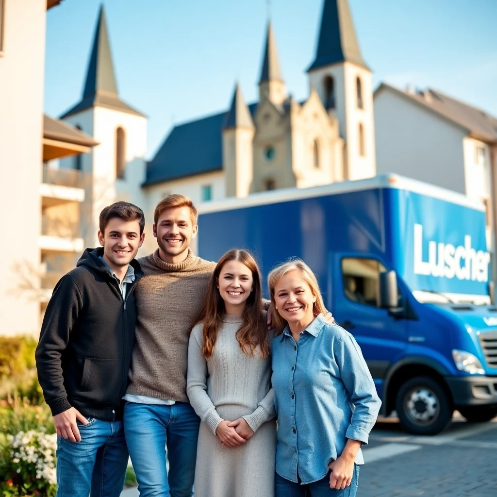 Glückliche Familie nach dem Umzug mit der Umzugsfirma Solothurn
