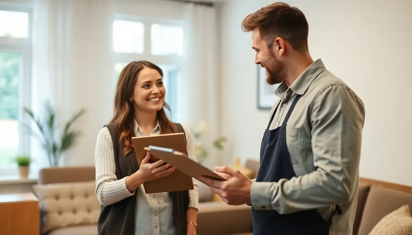 Umzugsberater im Gespräch mit einem Kunden