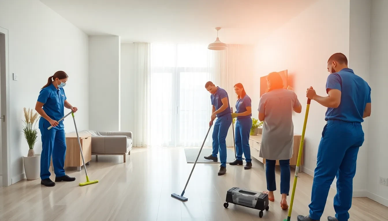 Professionelles Reinigungsteam bei der Arbeit