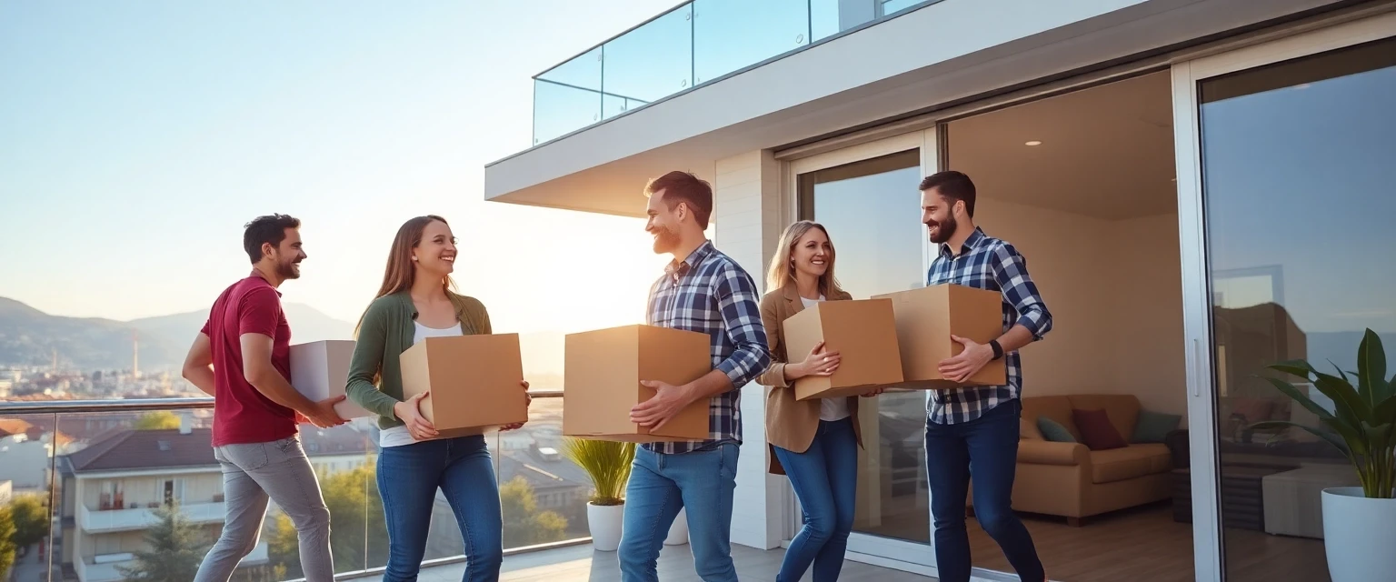 Professionelles Umzugsteam von Lüscher Umzug AG beim Zügeln in Zürich