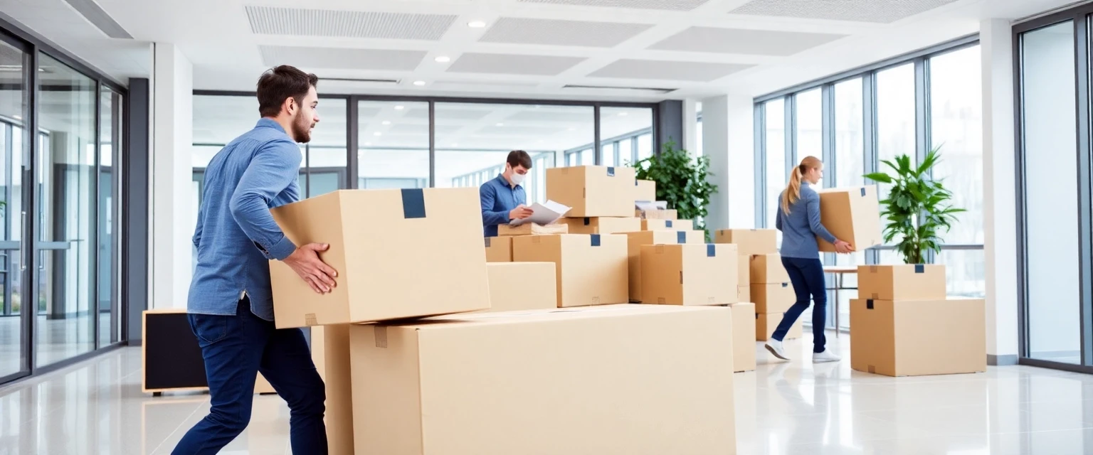 Professionelles Umzugsteam beim Büroumzug in Zürich