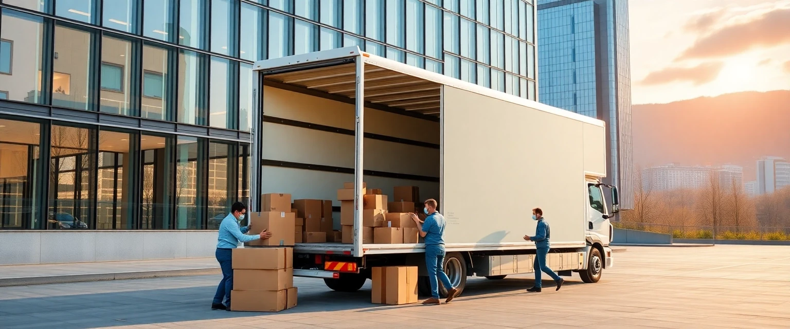 Professionelles Umzugsteam beim Firmenumzug in Zürich