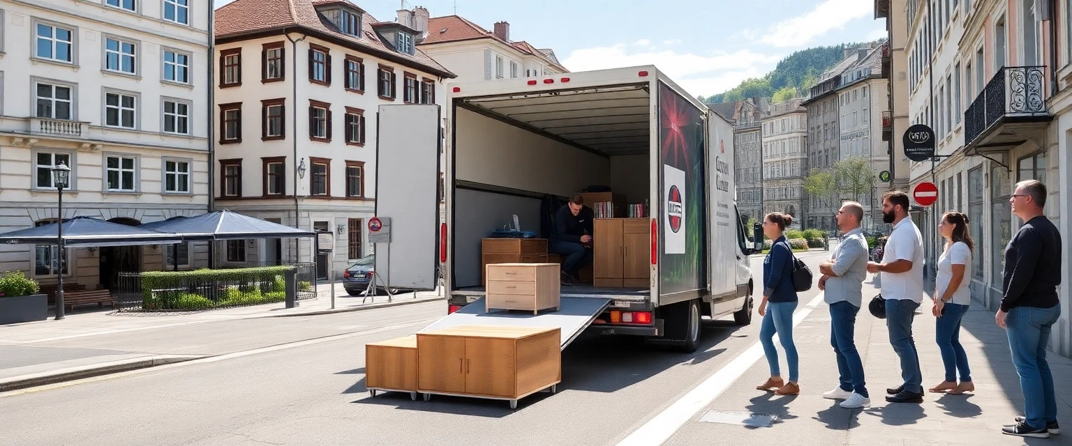 Professionelles Umzugsteam lädt Möbel in Zürich