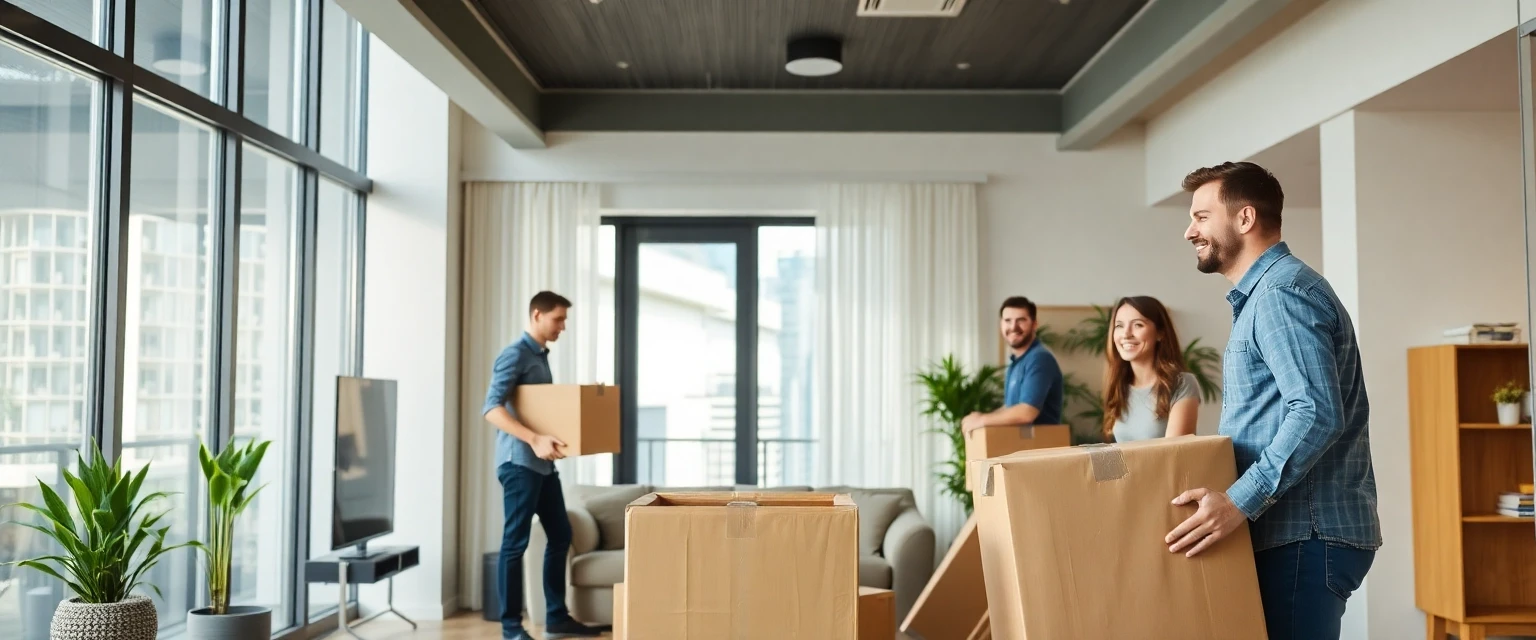 Professionelles Team einer Räumungsfirma in Zürich bei der Arbeit, saubere Wohnung