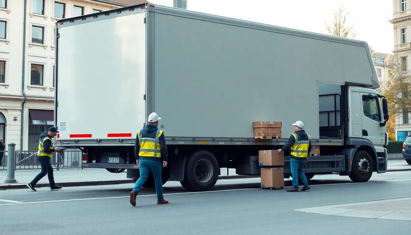 Umzugswagen wird beladen in Zürich
