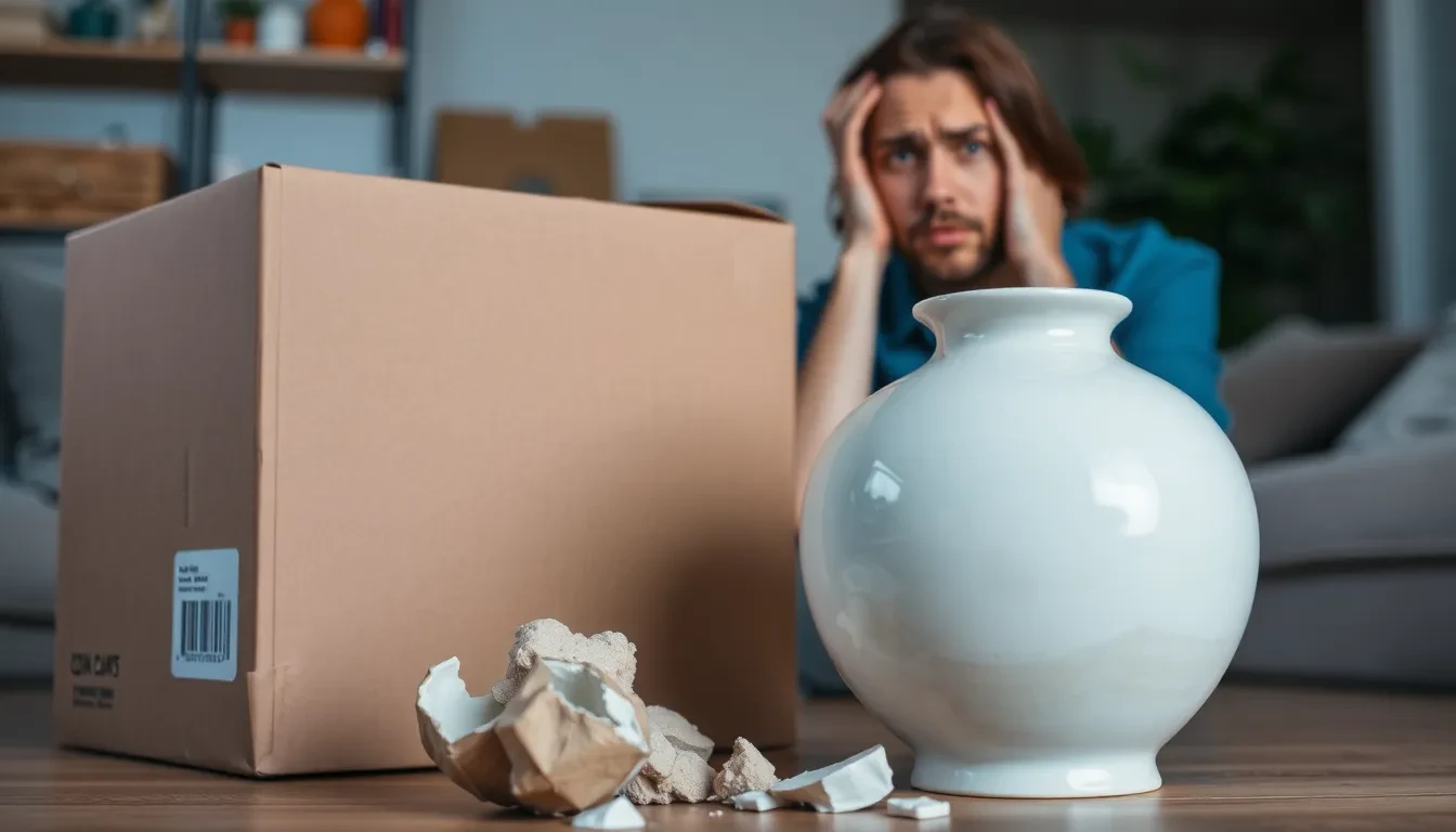 Beschädigte Vase und Sorge vor Kosten