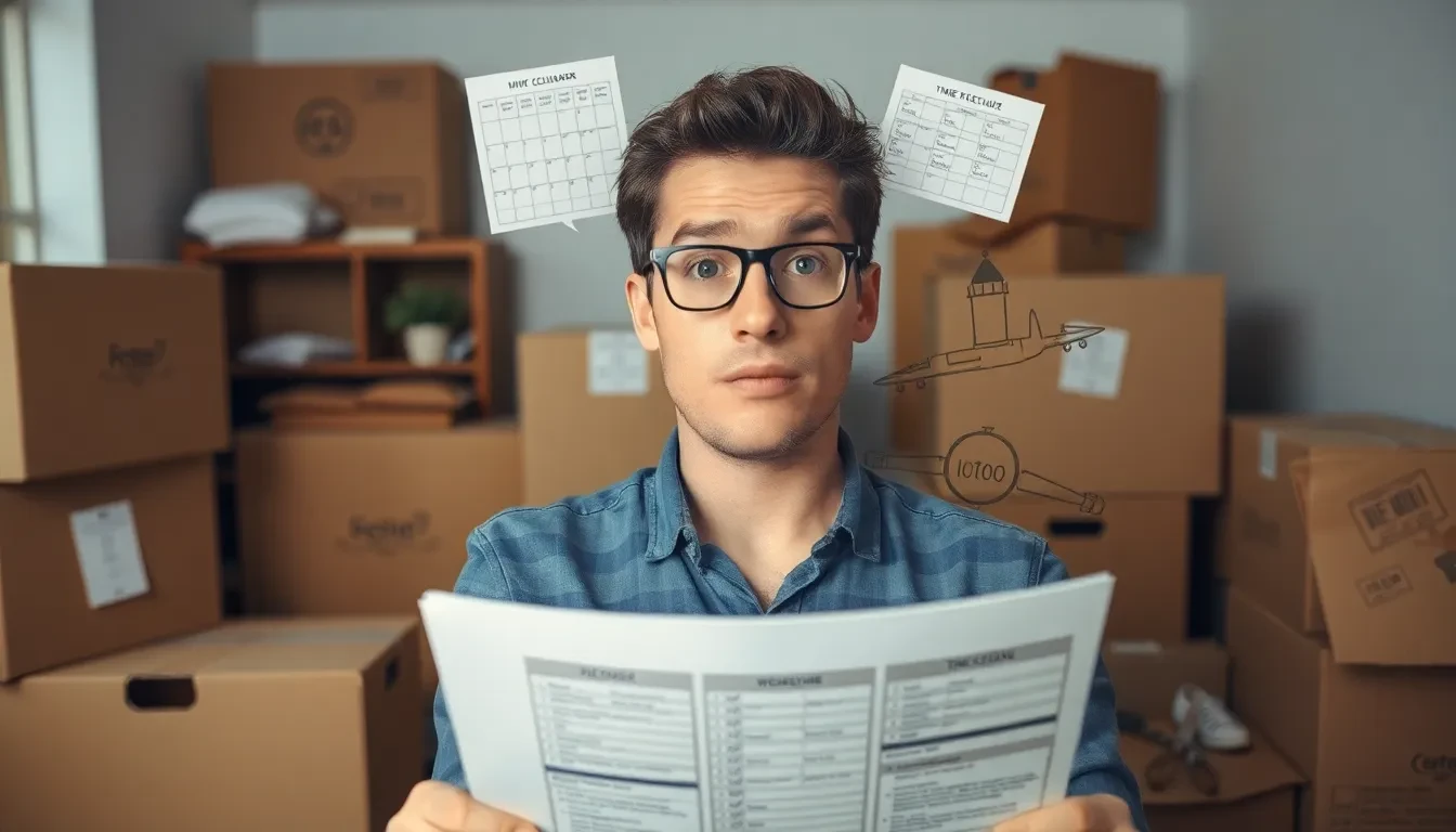 Person überfordert mit Umzugsplanung