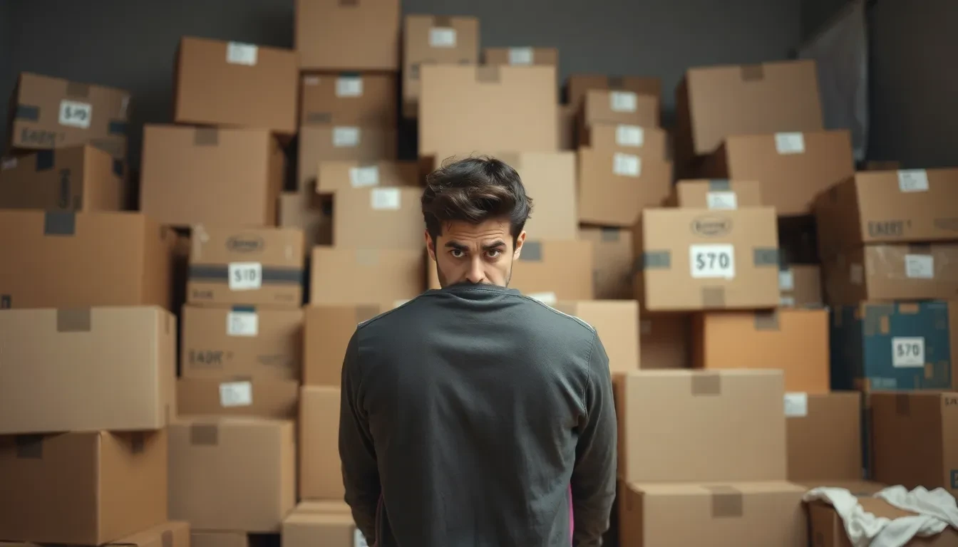 Person überfordert mit Umzugskartons in Zürich