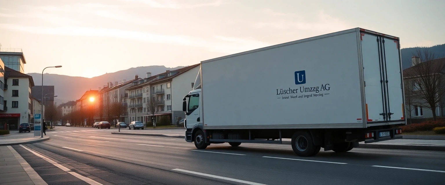 Professionelle Zügelfirma Lüscher Umzug AG im Aargau bei Sonnenaufgang