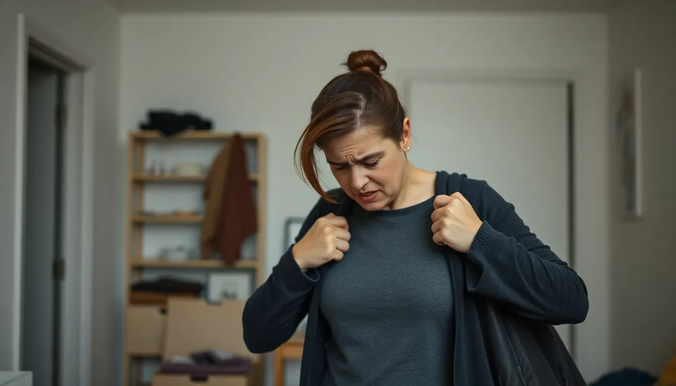 Mühe beim Tragen schwerer Umzugskisten