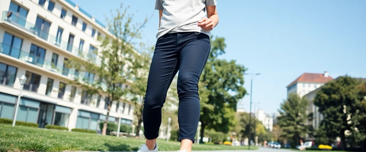 Glückliche Person mit gesunden Beinen in Zürich, frei von Thrombose-Sorgen