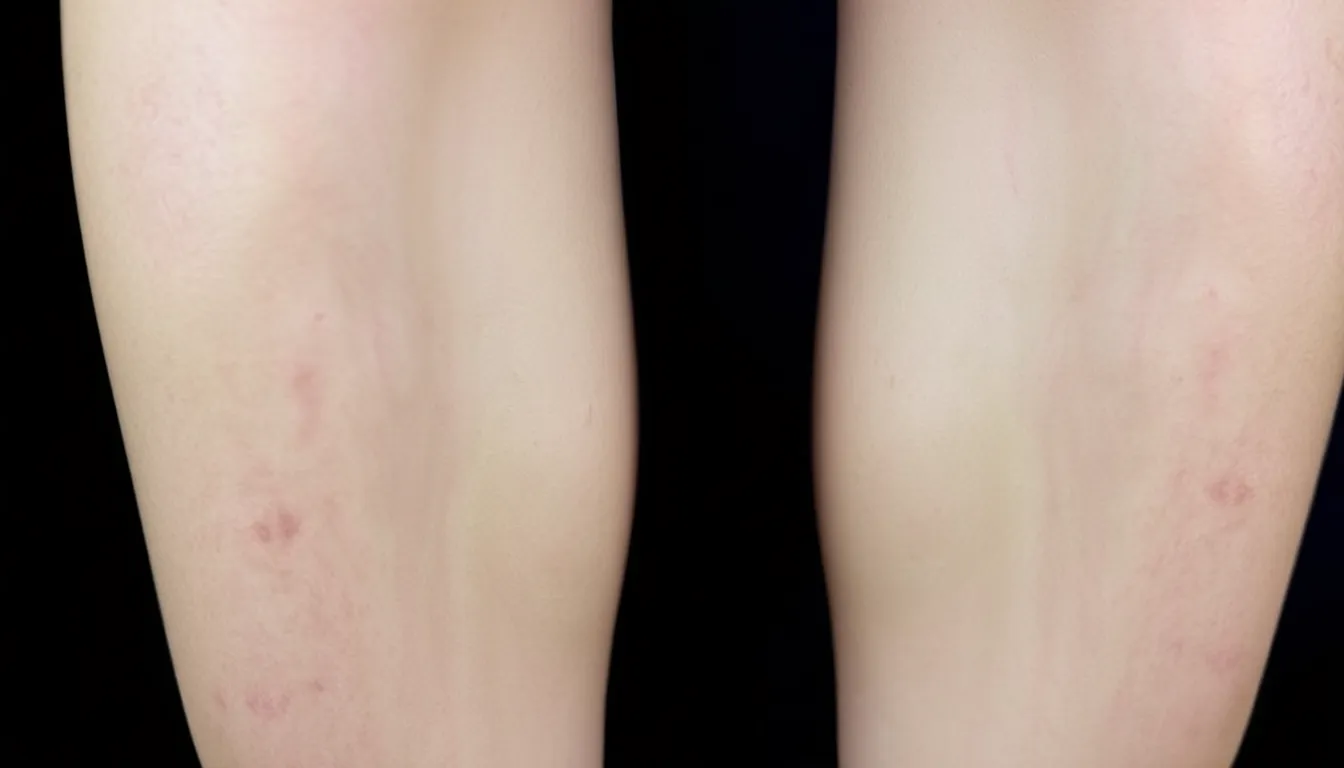 Beine mit Besenreisern vor der Behandlung