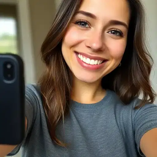 Portrait von Sara, zufriedene Patientin