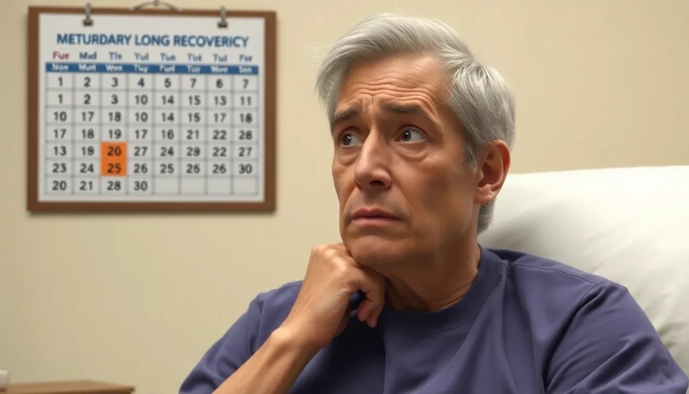 Person besorgt über Genesungszeit