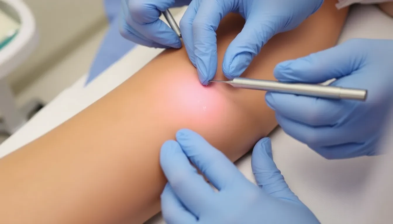 Behandlung von Besenreisern durch Sklerotherapie