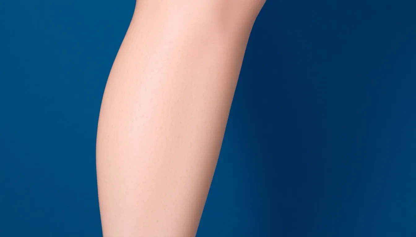 Bein mit sichtbaren Krampfadern vor der Behandlung