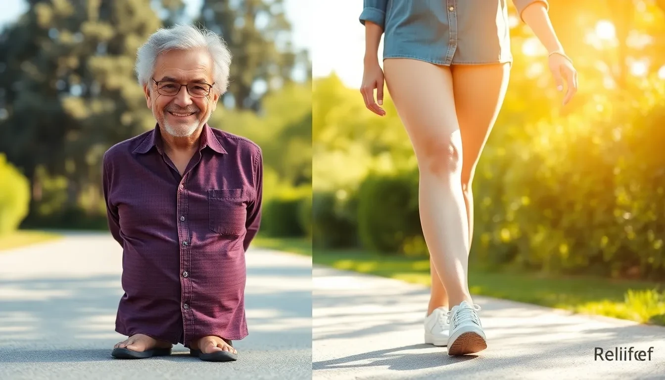 Glückliche Person mit gesunden Beinen nach erfolgreicher Krampfadern-Behandlung