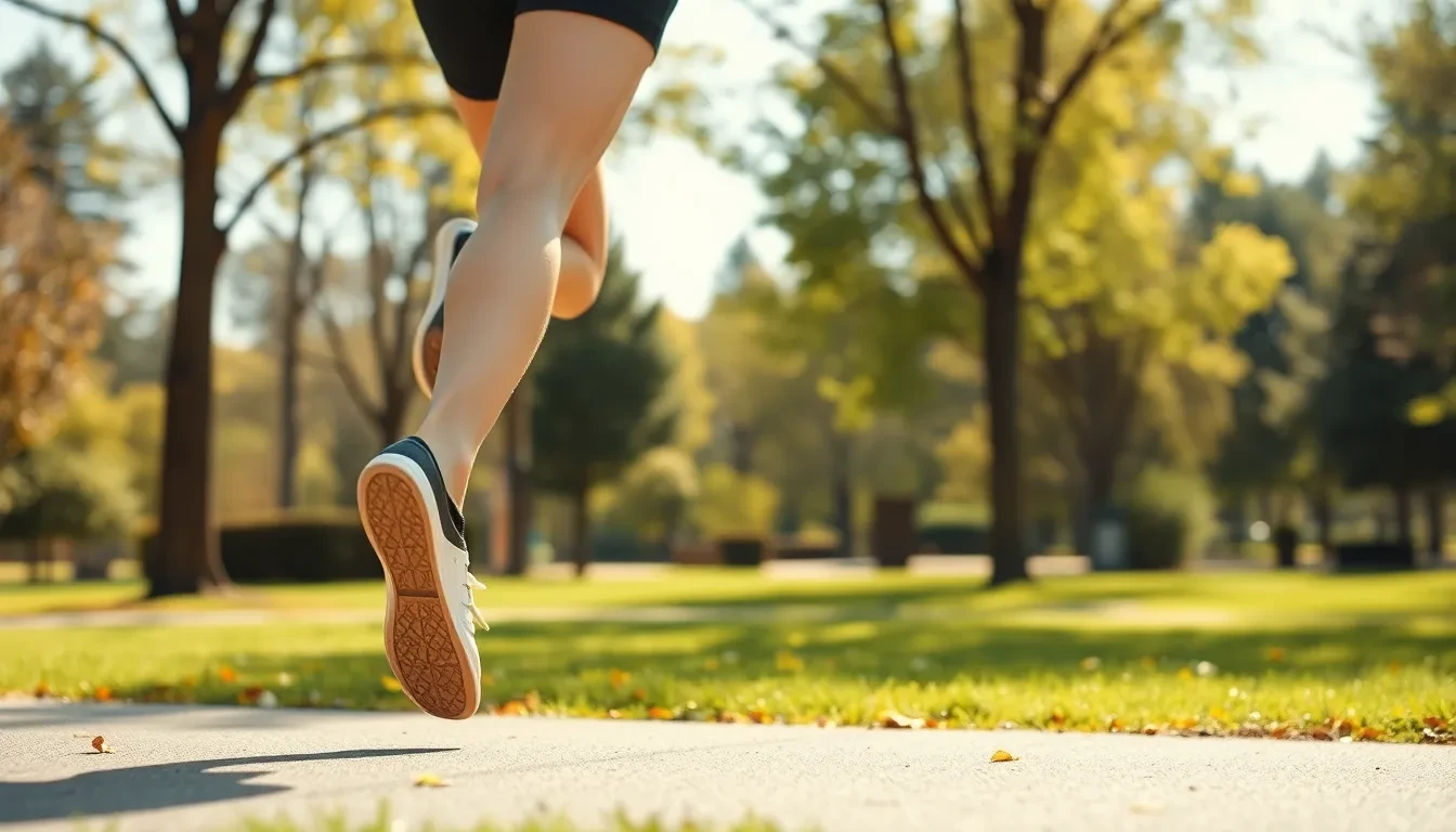 Person joggt nach Krampfader-OP