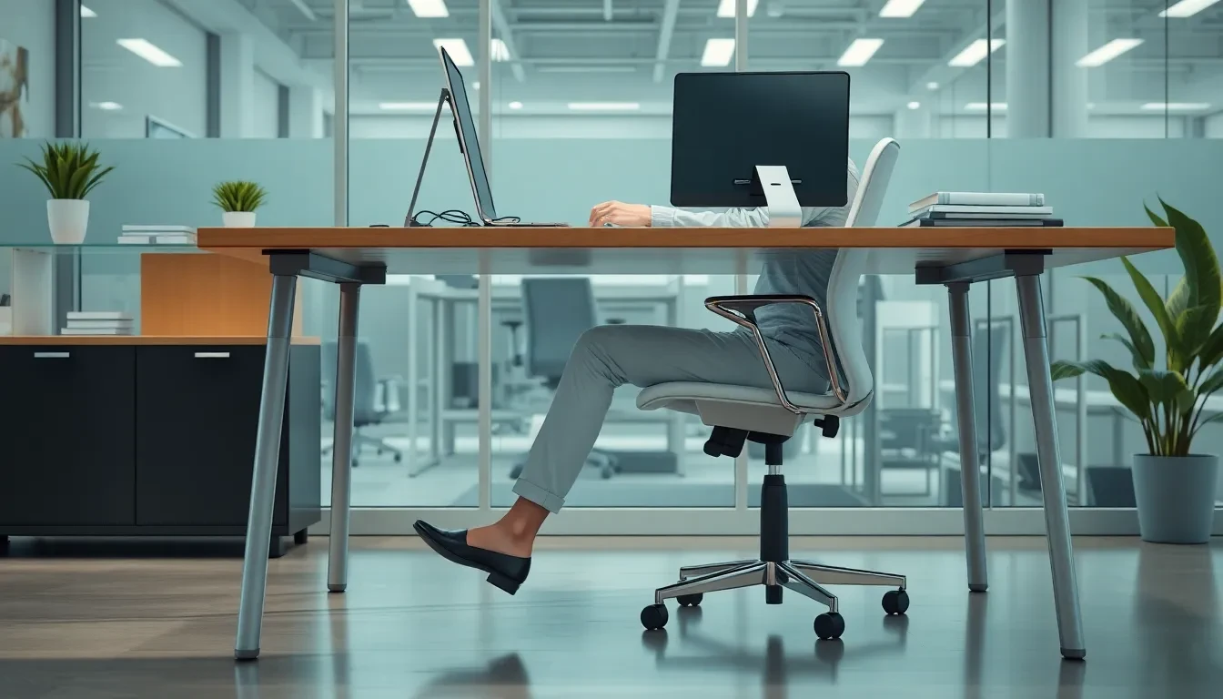 Person arbeitet nach Krampfader-OP