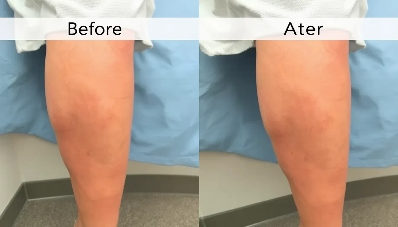 Vorher-Nachher-Ergebnis der Krampfadern Sklerosierung