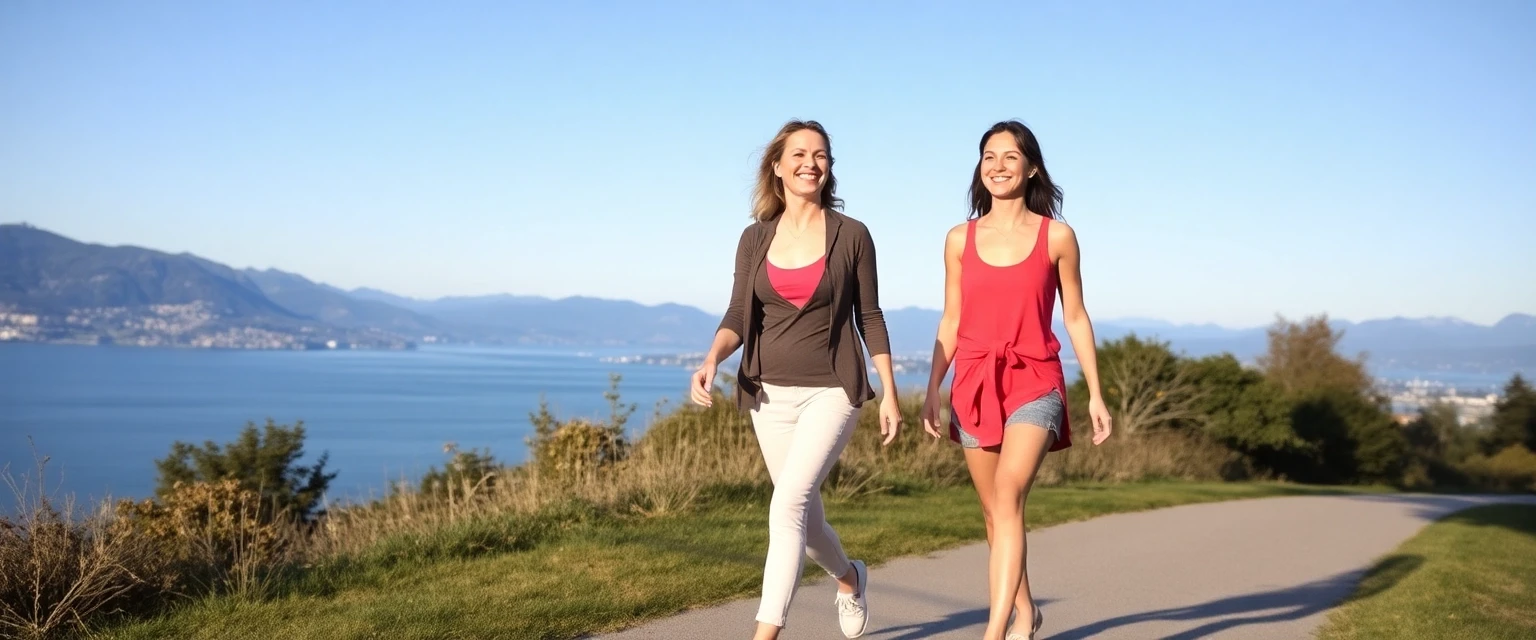 Glückliche Frau mit leichten Beinen nach Krampfadernbehandlung in Thalwil mit Blick auf den Zürichsee