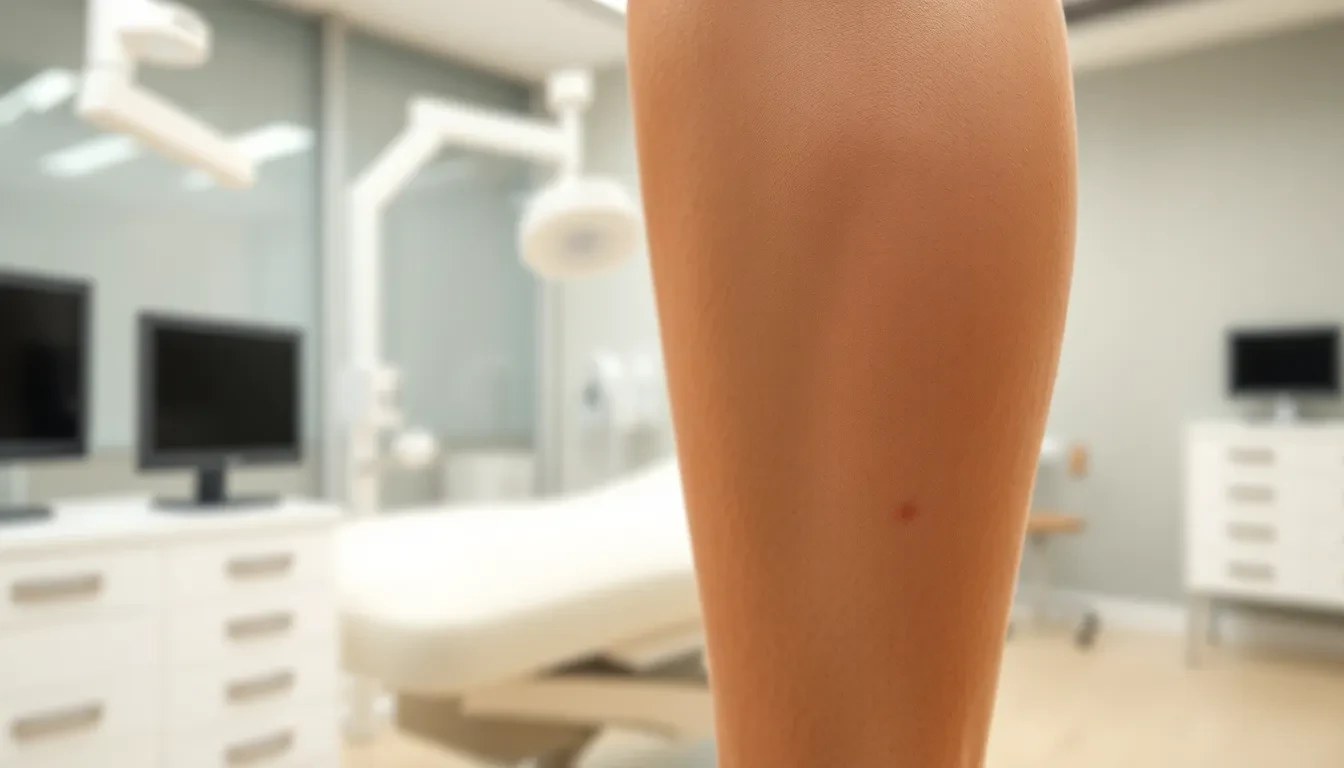 Bein nach erfolgreicher Krampfaderverödung mit glatter Haut