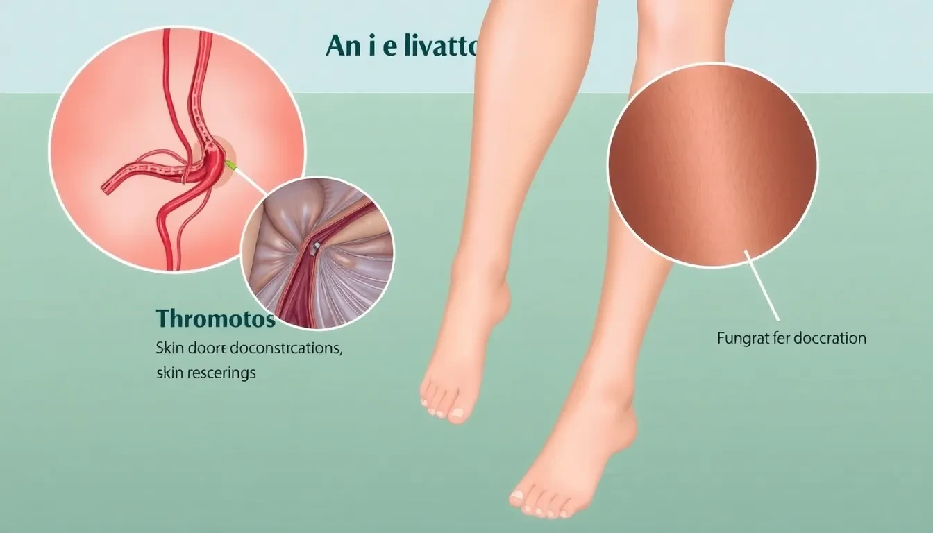 Medizinische Illustration von Krampfader-Komplikationen