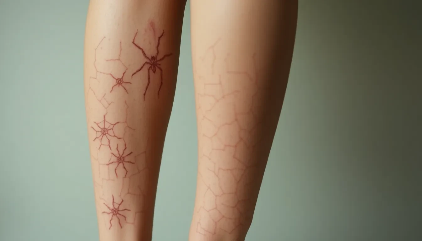 Person mit ästhetischen Bedenken wegen Besenreisern und Krampfadern