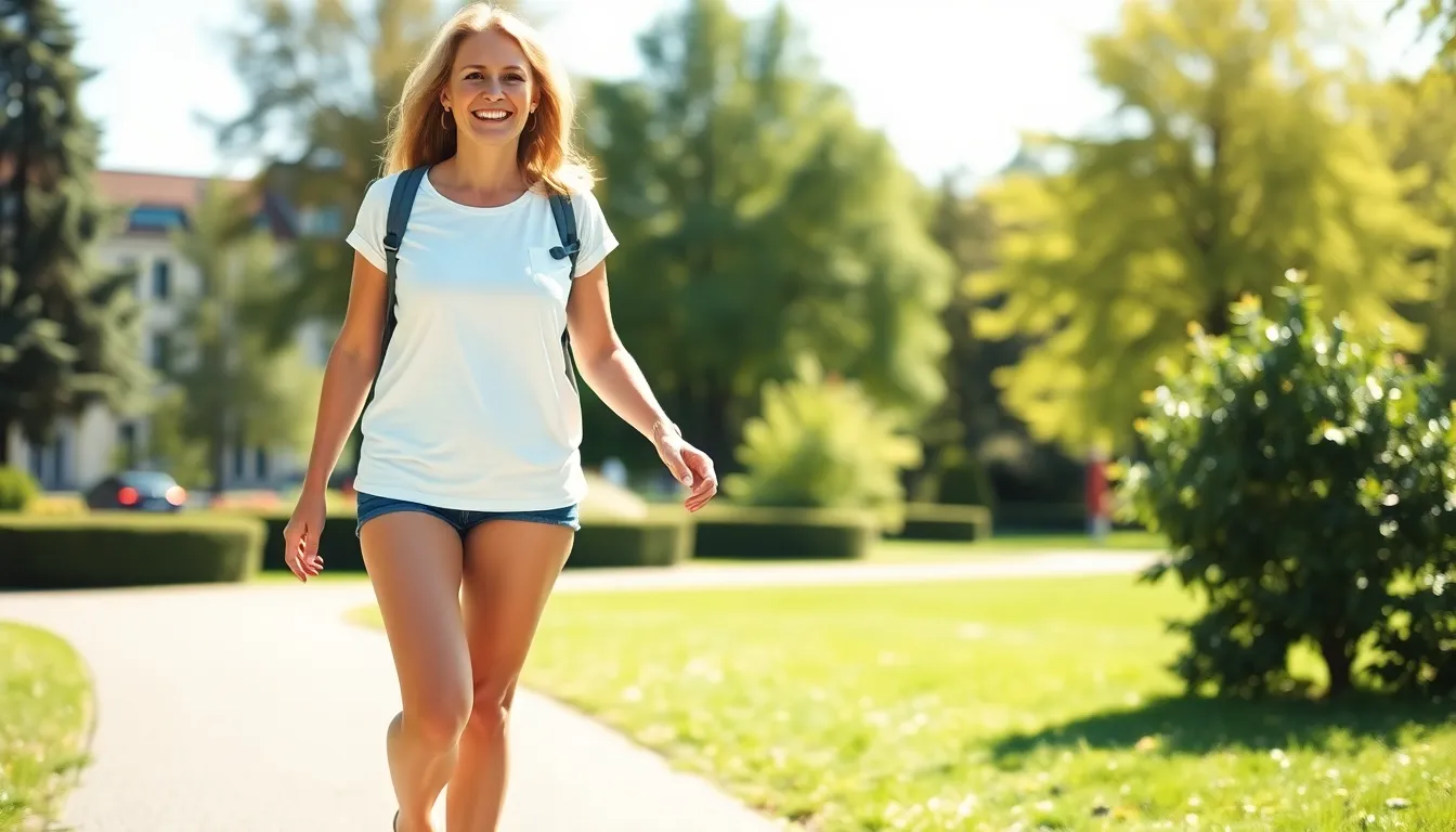 Glückliche Patientin mit gesunden Beinen nach Venenbehandlung in Zürich