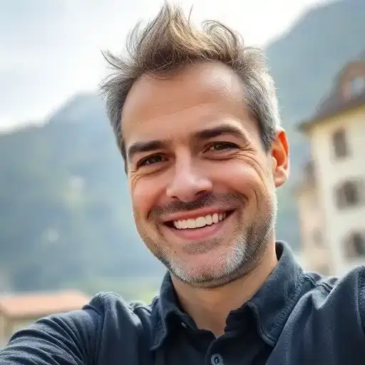 Porträt von Dino Bergwelt, zufriedener Patient