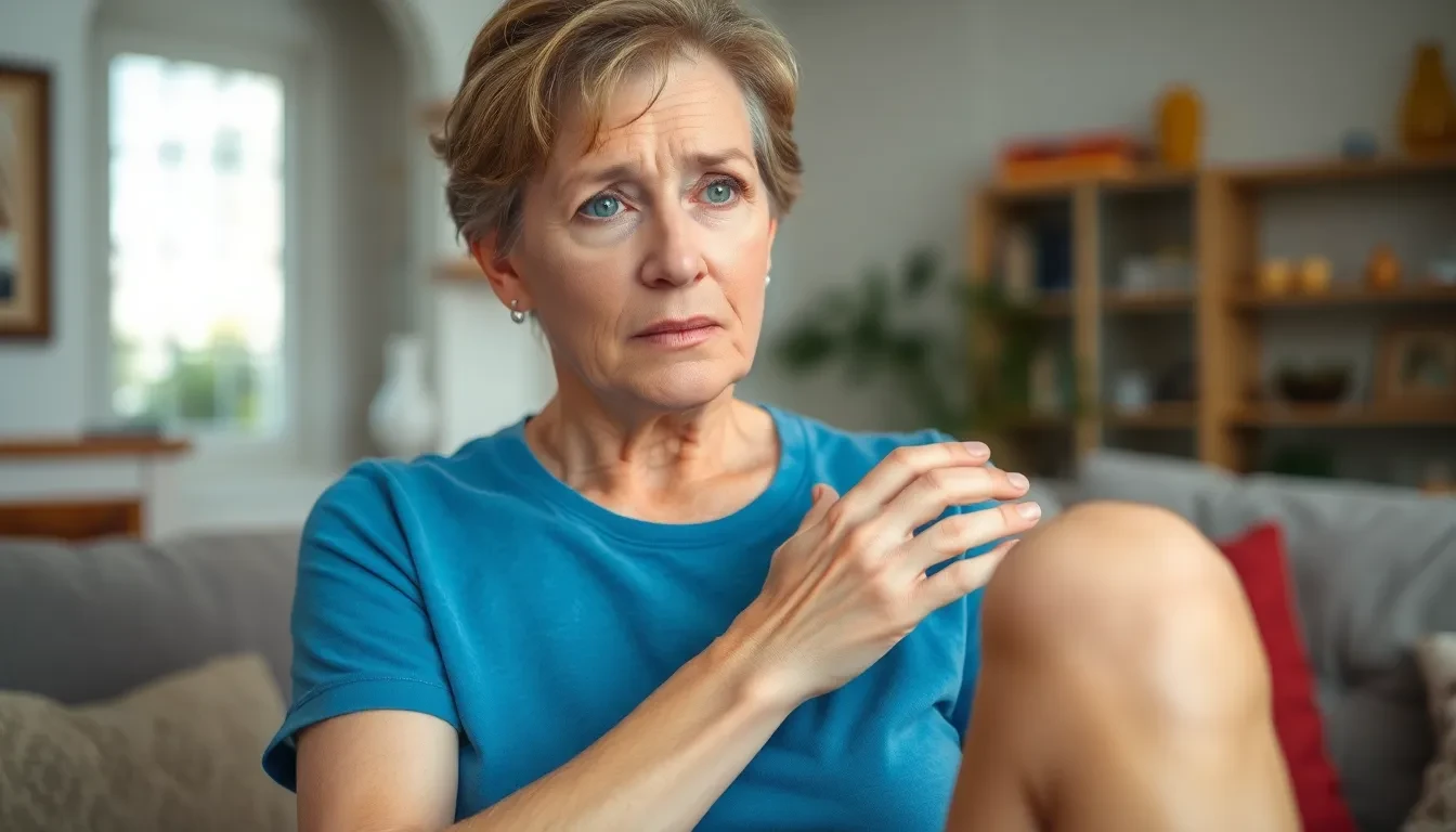 Person mit schmerzenden Krampfadern am Bein