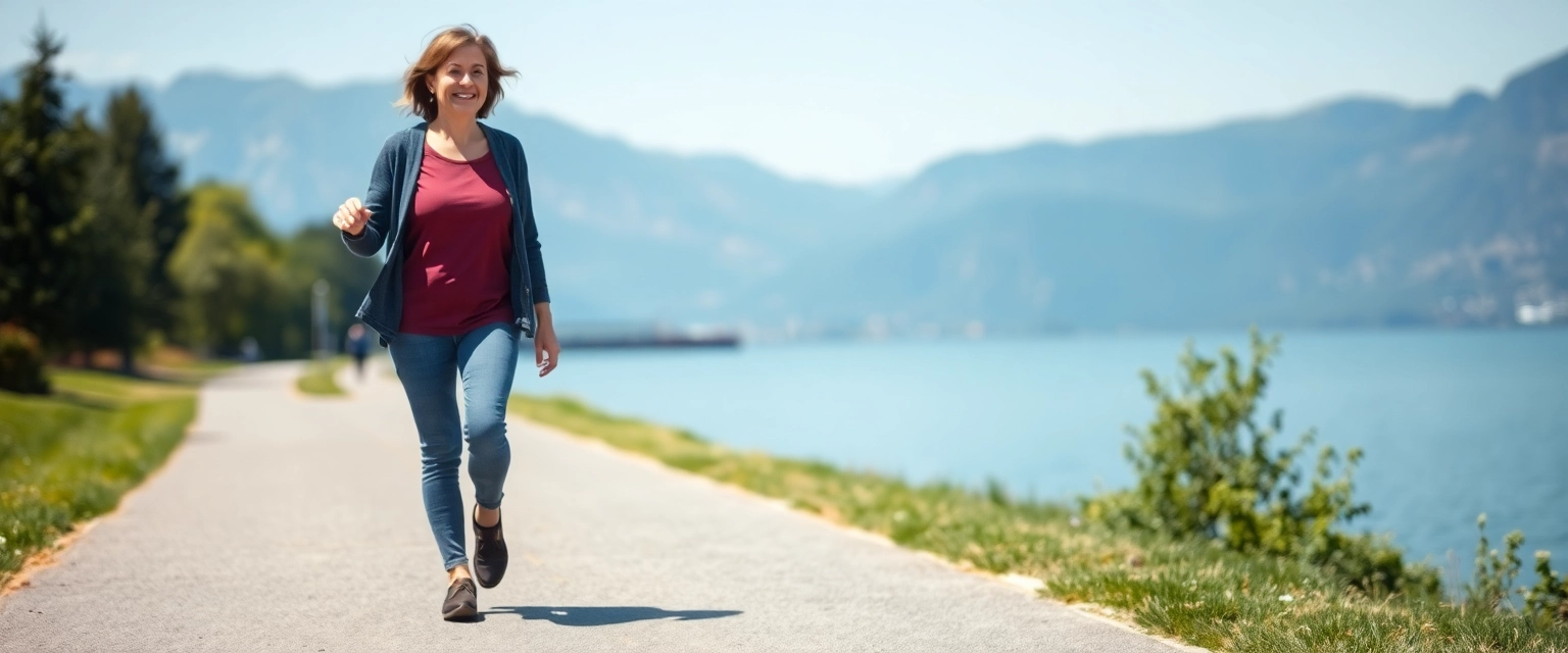 Glückliche Frau mit schmerzfreien Beinen in Zürich