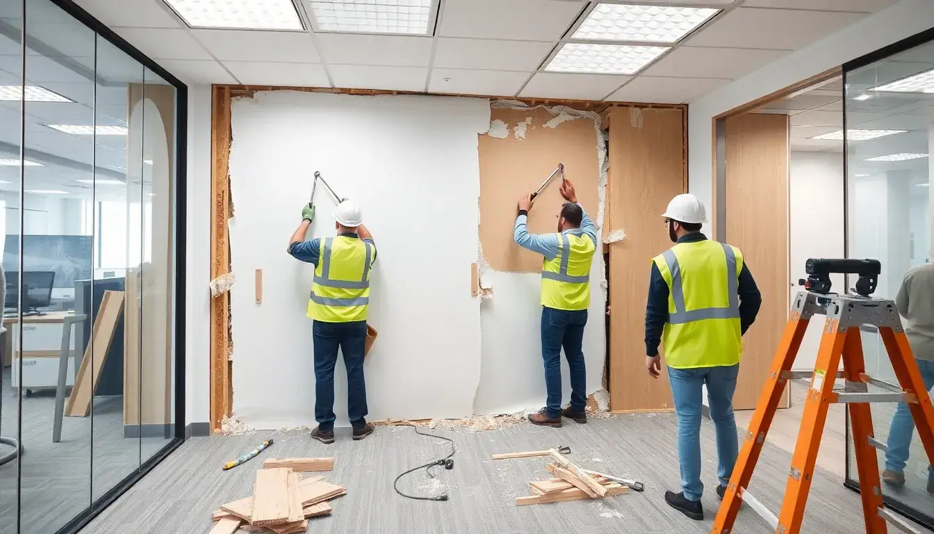 Rückbau einer Bürowand mit professionellem Team