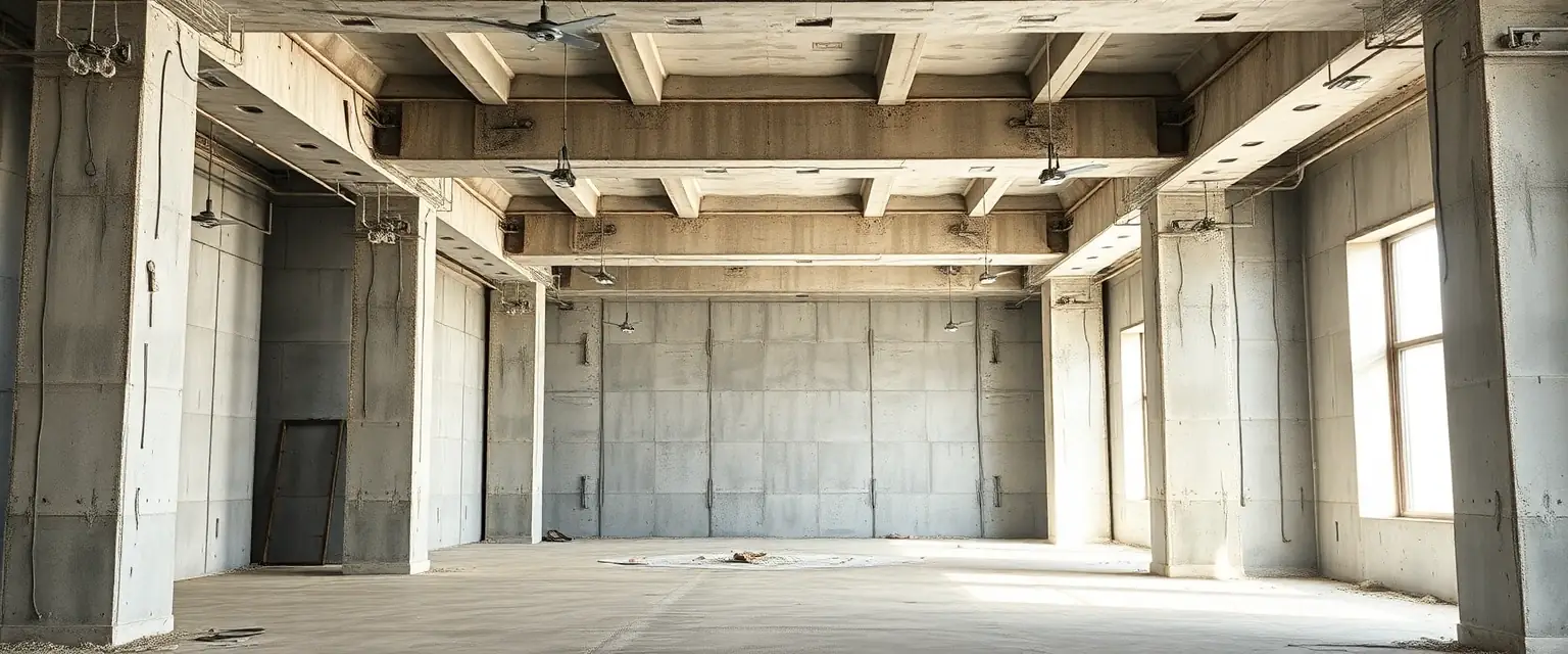 Saubere Bauwand nach professioneller Entkernung