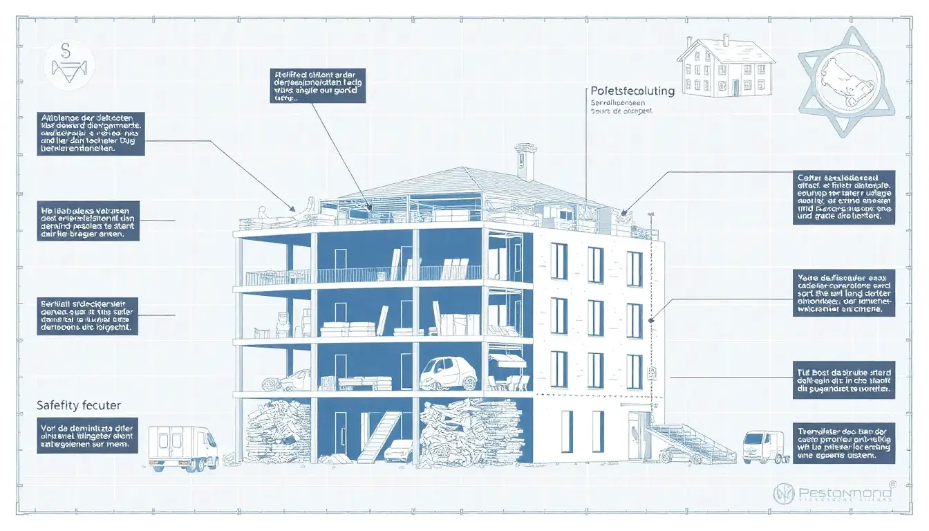 Architektonischer Plan für einen Rückbau mit Phasen