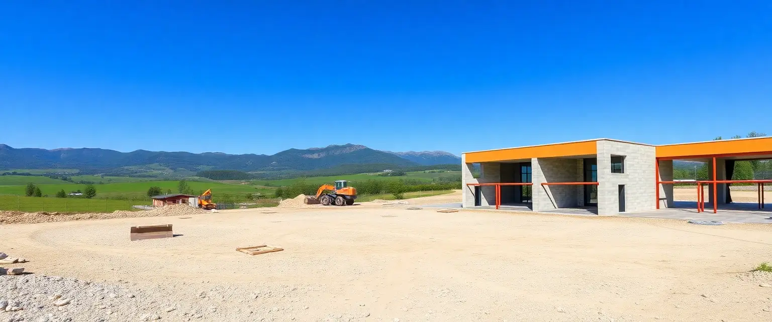 Frisch geräumte Baustelle in Obwalden, bereit für Neubau