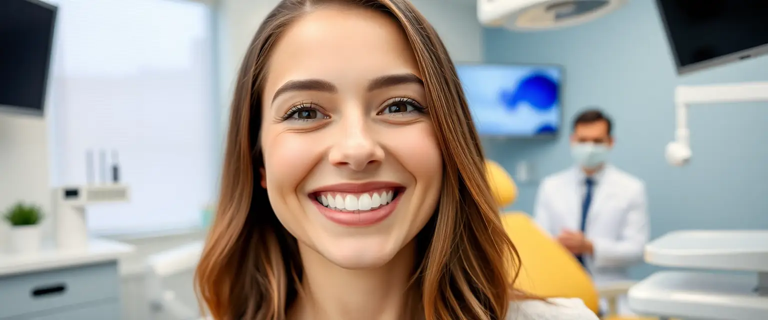 Glücklicher Patient mit strahlendem Lächeln nach Zahnbehandlung in Langenthal