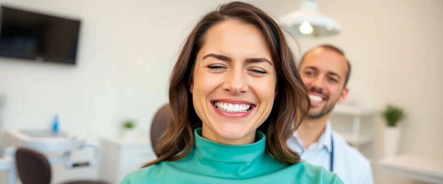 Glücklicher Patient nach erfolgreicher Zahnschmerzbehandlung in der Praxis Bontognali