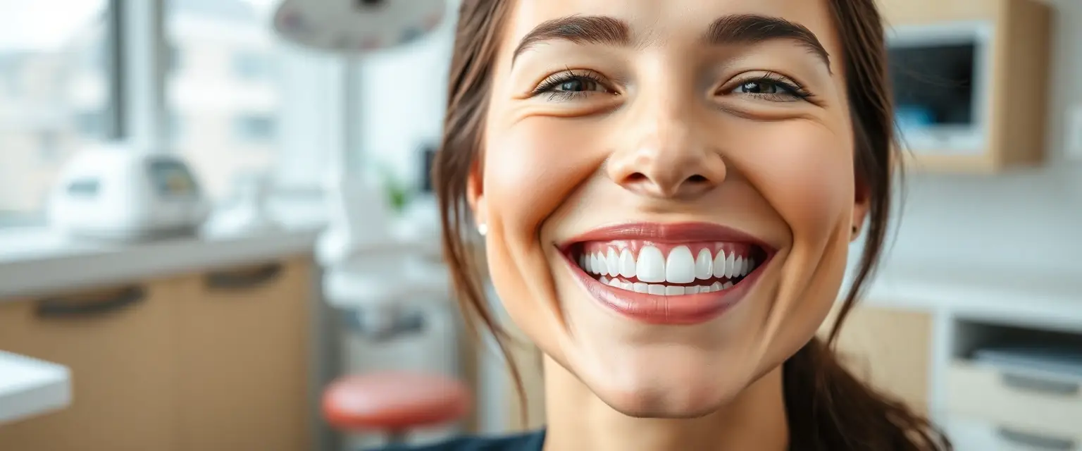 Strahlendes Lächeln nach Zahnbleaching
