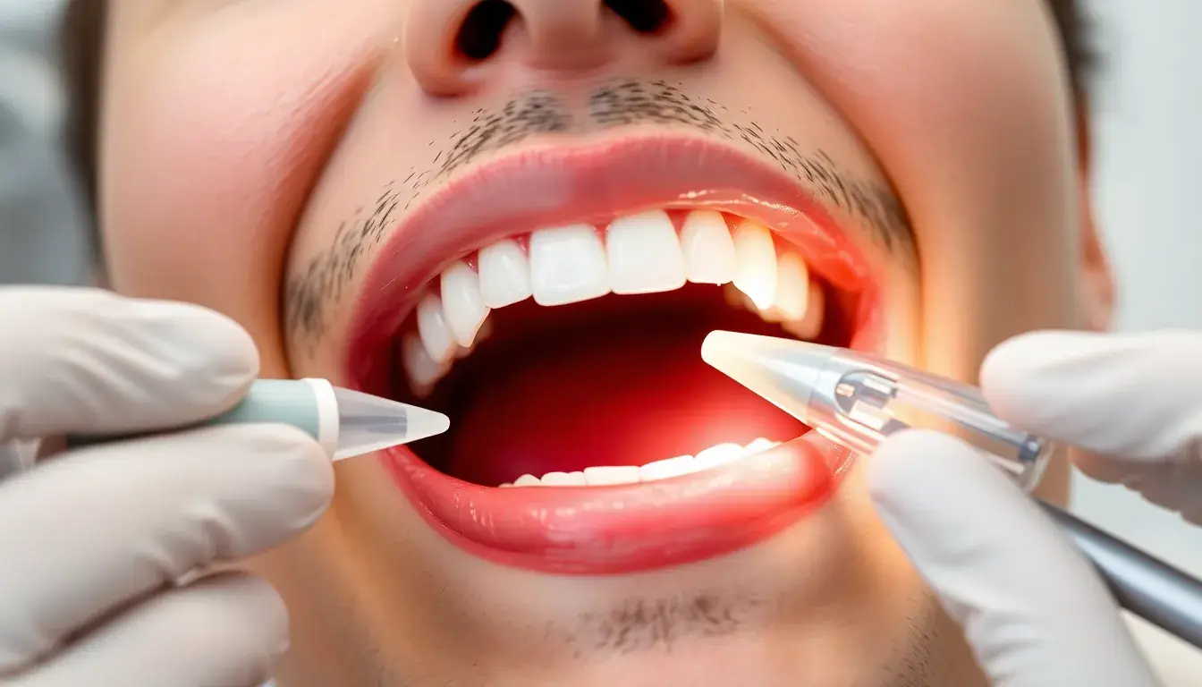 Zahnbleaching Prozess in der Zahnarztpraxis