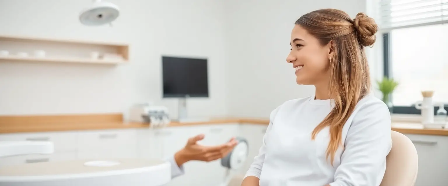 Entspannte Patientin beim Zahnarzt in Solothurn