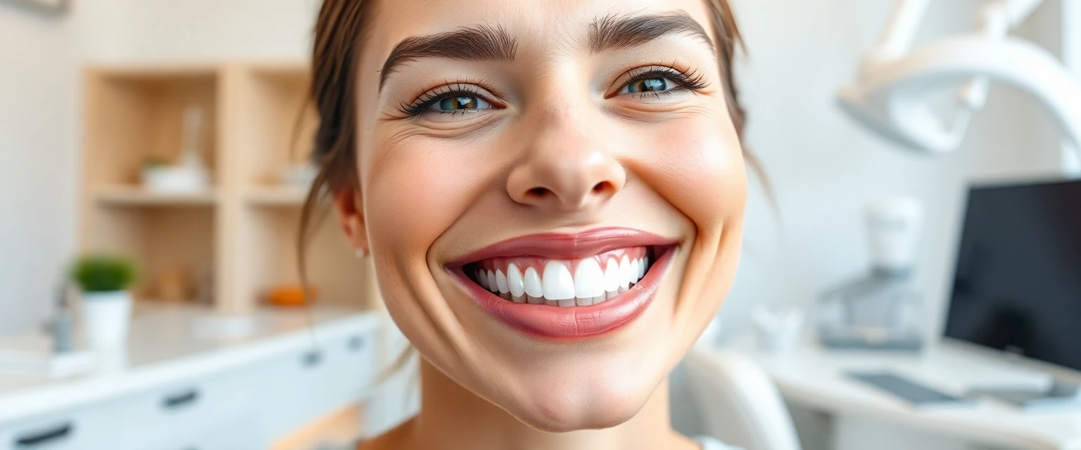 Strahlendes Lächeln nach Zahnbleaching in der Zahnarztpraxis Bontognali