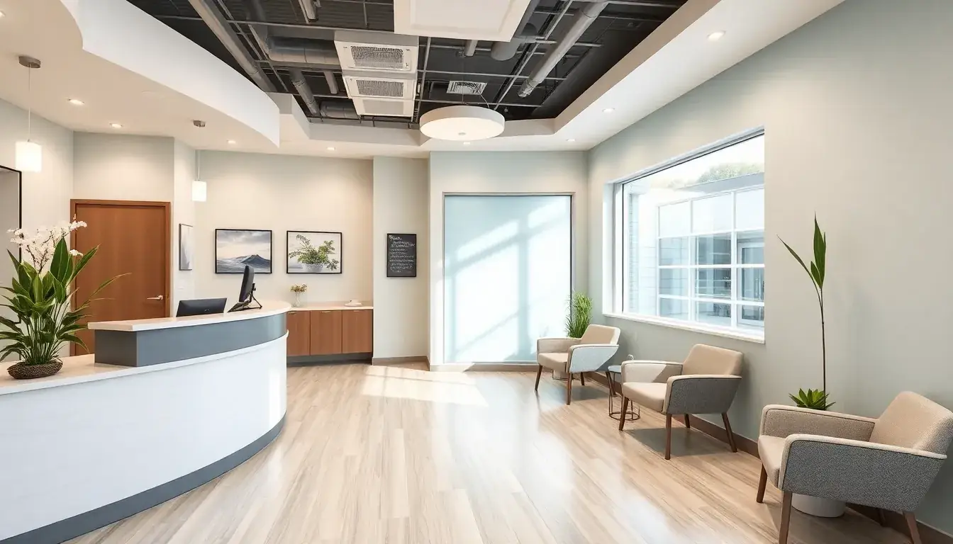 Empfangsbereich der Zahnarztpraxis Bontognali