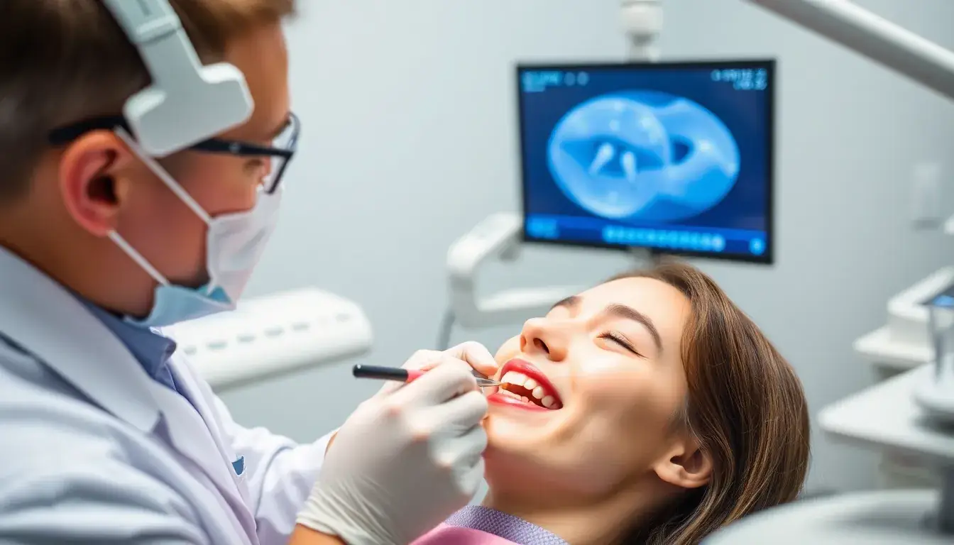 Zahnarzt bei der Behandlung mit CEREC-System