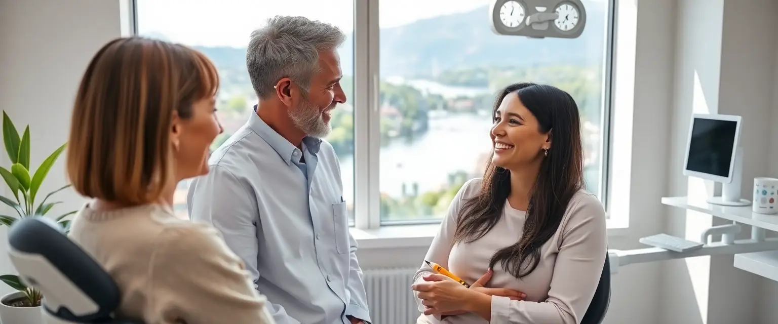 Moderne Zahnarztpraxis in Solothurn mit entspannter Atmosphäre und Stadtblick
