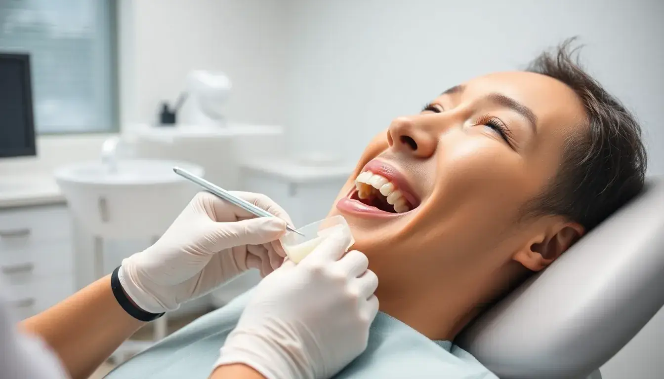 Zahnarzt nimmt Abdrücke für eine massgefertigte Zahnschiene