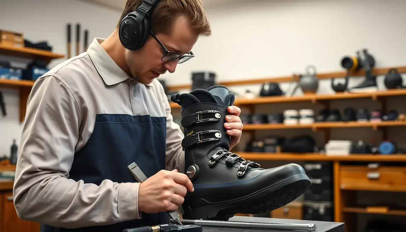 Experte beim professionellen Skischuh-Fitting