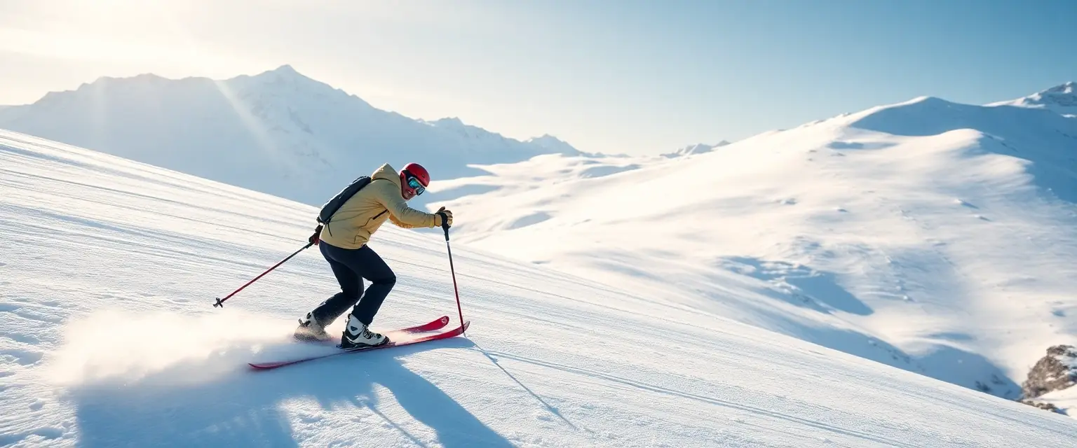 Skifahrerin mit perfekt angepassten Skischuhen und strahlendem Lächeln